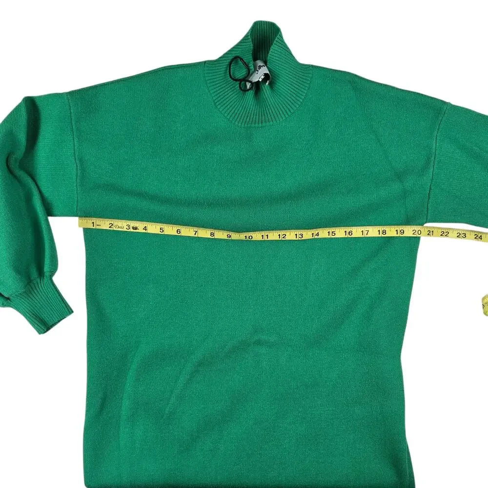YLLW The Label Sweater Dress Size Small Kelly Green Knit Long Sleeve